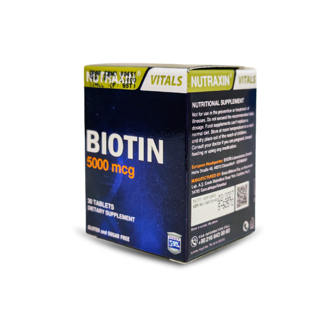 NUTRAXIN BIOTIN 5000MCG